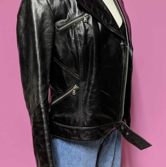 Express Genuine Leather Motorcycle Jacket - Picture 7 of 8